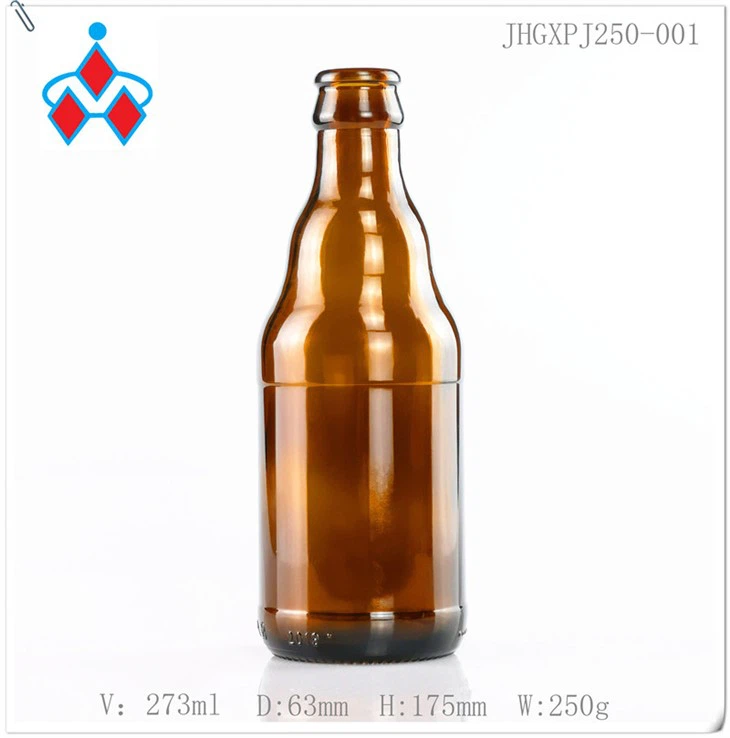 Cappellino a corona di birra in vetro ambra da 250 ml